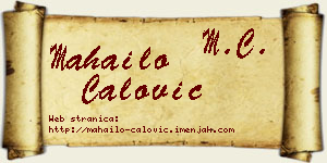 Mahailo Ćalović vizit kartica